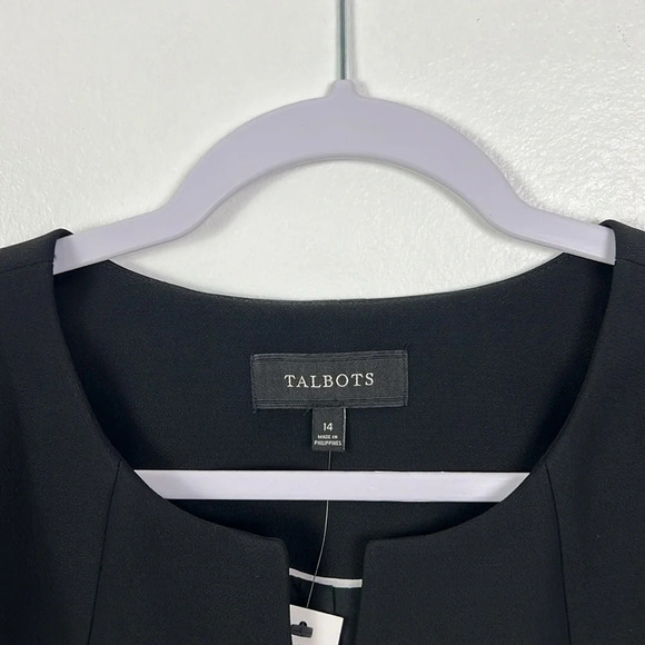 Talbots New Women’s 14 Black Lined Round Neckline Seasonless Crepe Jacket - Picture 3 of 7